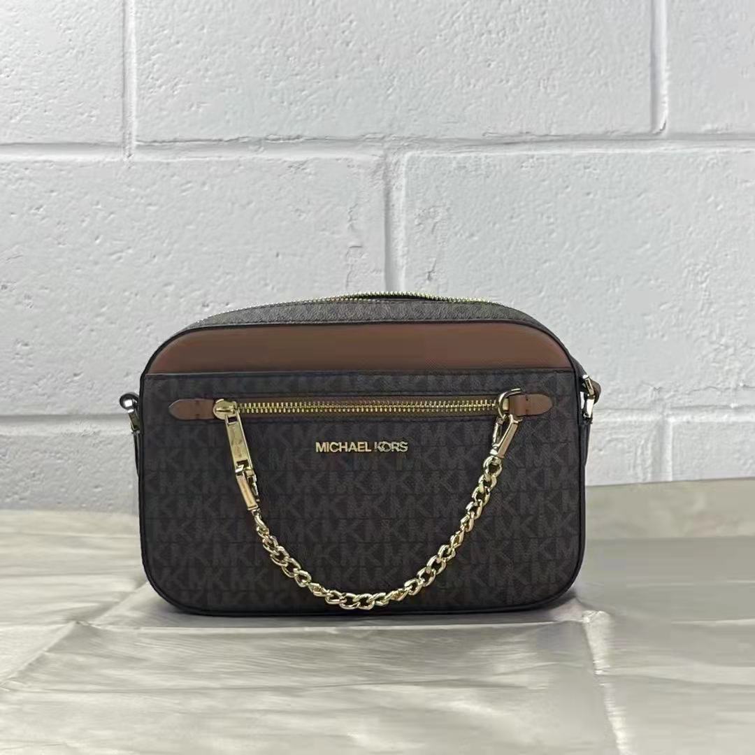MICHAEL KORS 35S1GTTC9B Jet Set Large Logo Crossbody Bag In Brown MICHAEL KORS 35S1GTTC9B Jet Set Large Logo Crossbody Bag In Brown